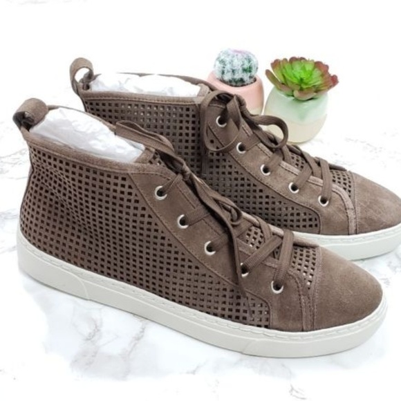 1.State Dulcia Suede Perforated Lace Up Sneaker Mink Brown NEW - Picture 1 of 7